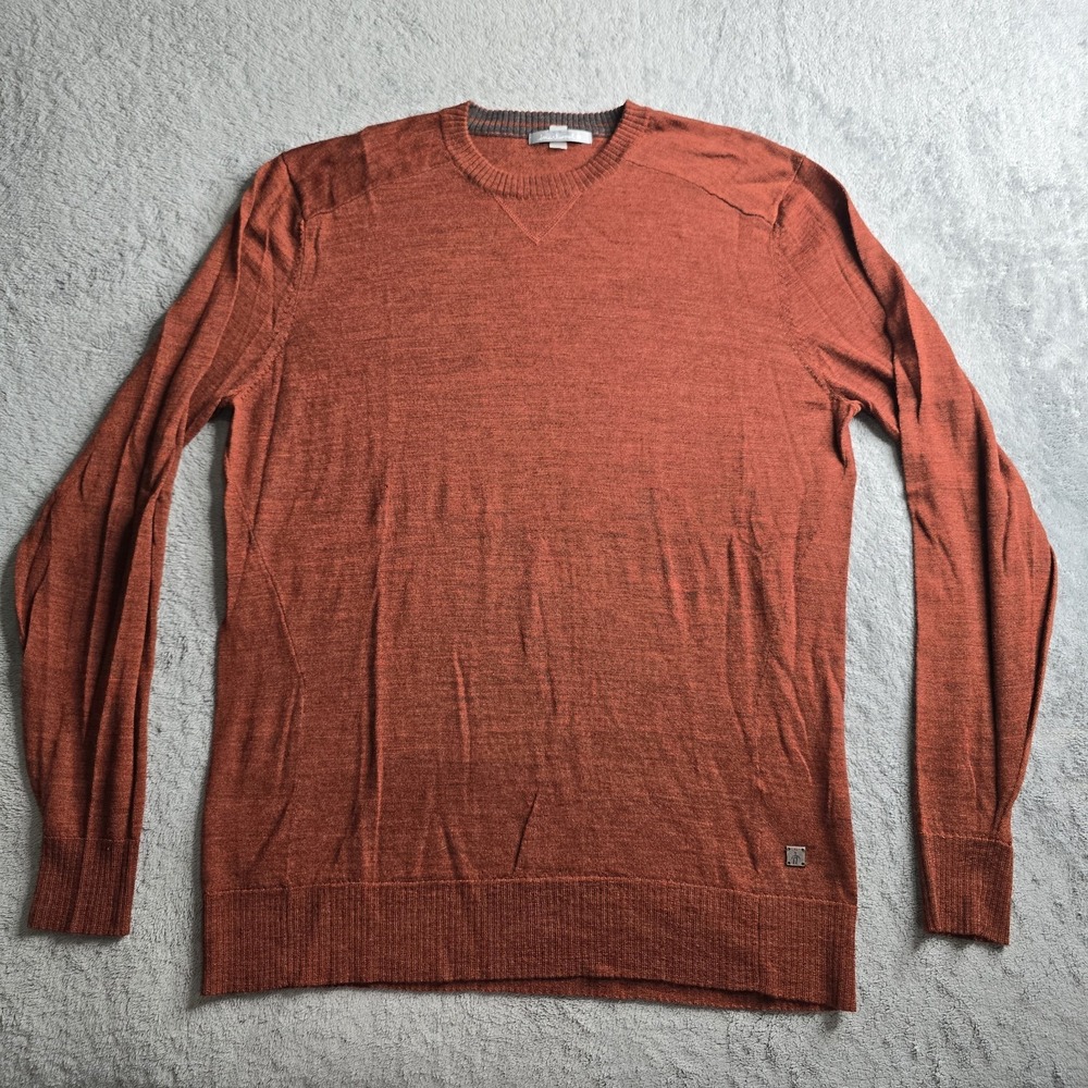Smartwool Sweater Mens Large Orange Copper Merino Wool Long Sleeve Outdoors
